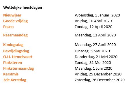 hoeveel nationale feestdagen heeft nederland